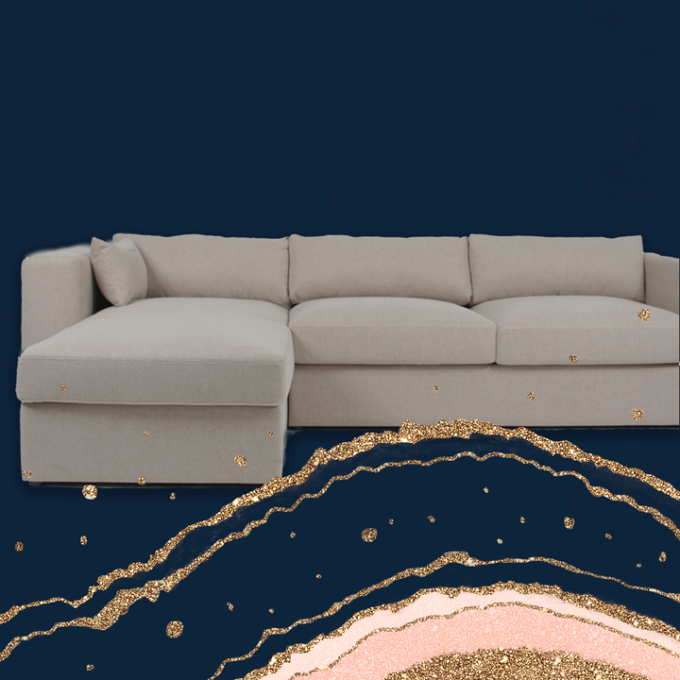 Σύγχρονος 3 Seater Λ μορφής τμηματικός καναπές βελούδου υφάσματος άσπρος 0