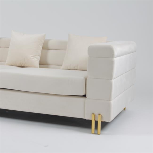 3 Seater 70cm σχηματισμένος τούφες βελούδο καναπές με το λεπτό πόδι μετάλλων 1