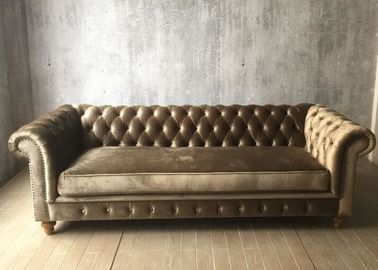 Αγορά Σύγχρονος γκρίζος συντριμμένος καναπές βελούδου τριθέσιος/δρύινο ξύλο καναπέδων ταπετσαριών υφάσματος ηλεκτρονική κατασκευή