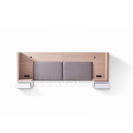 Αγορά Προσαρμοσμένο Headboard κρεβατιών βασιλιάδων επίπλων ξενοδοχείων ύφασμα ταπετσαριών με το στερεό ξύλο ηλεκτρονική κατασκευή