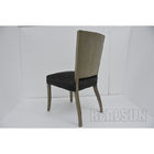 Custom Solid Wood Hotel Bedroom Furniture Dining Room Chairs Grey Linen Fabric