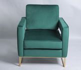 Modern Gold Stainless Steel Legs Green Velvet Occasional Chair