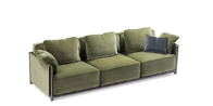 Metal Frame Living Room Sofa With Button Tufted Fully Upholstery