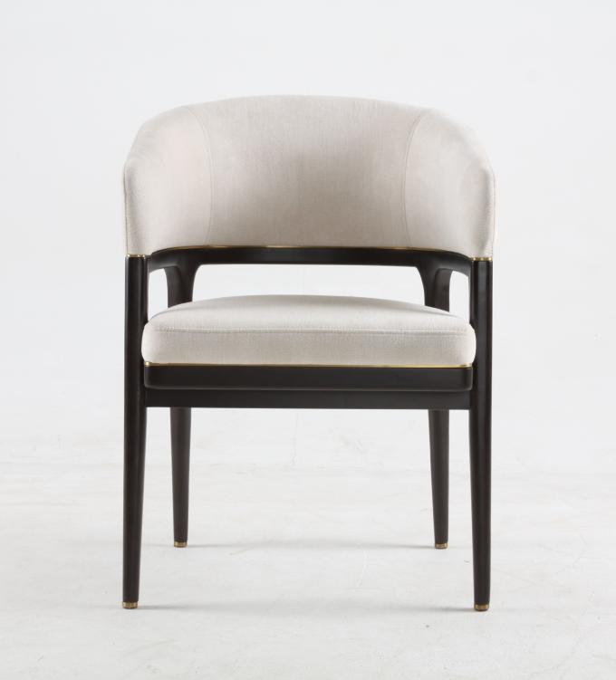 Μασίφ ξύλο οξιάς λευκό πολυτελές ύφασμα Καρέκλα τραπεζαρίας επαγγελματικού επιπέδου Leisure 2