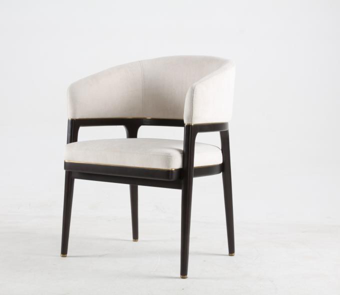 Μασίφ ξύλο οξιάς λευκό πολυτελές ύφασμα Καρέκλα τραπεζαρίας επαγγελματικού επιπέδου Leisure 1