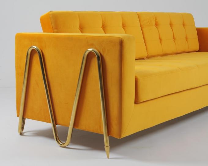 Σύγχρονος καναπές 2240x960x820mm καναπέδων υφάσματος βελούδου καθιστικών 4