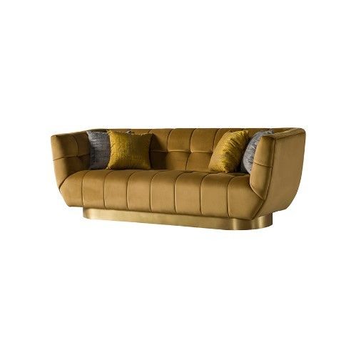 W 210cm χρυσός καναπές καθιστικών βάσεων άνετος 4