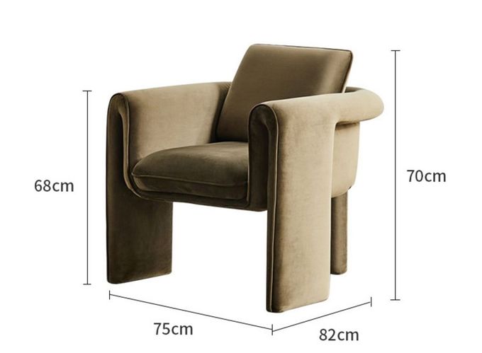 Ενιαίος 75*82*70cm μπεζ καναπές καθιστικών πολυθρόνων βελούδου 5